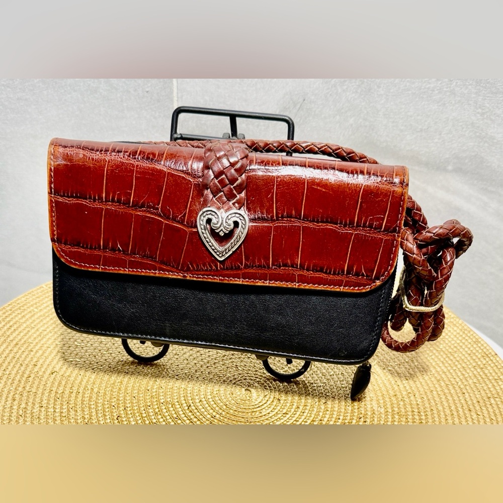 Elegant BRIGHTON Brown and Black Women's Cross Body Purse/Wallet